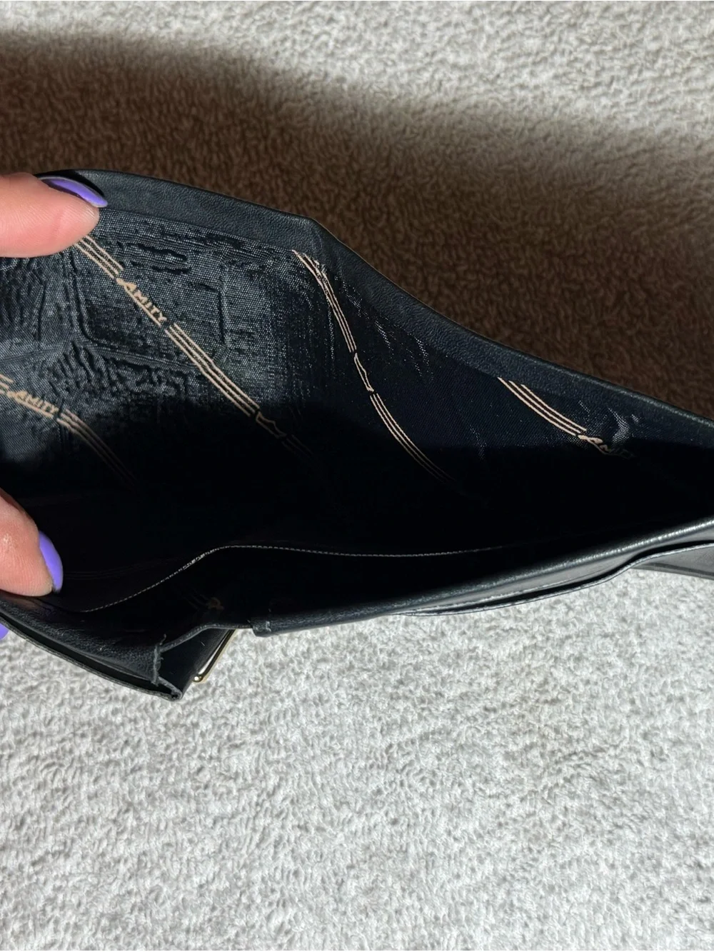 VTG Amity Black Cowhide Leather Money Clip Bifold Wallet Retro Minimalist